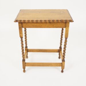 Antique Tiger Oak Barley Twist Side Table, Lamp Table - Scotland 1920 F-1515