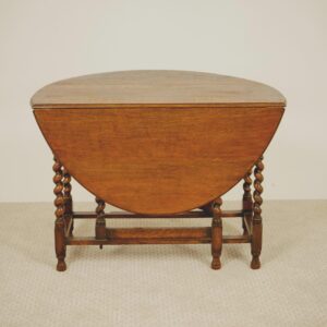 Antique Large Oak Barley Twist Gateleg Drop Leaf Table Scotland1910 - F-1521