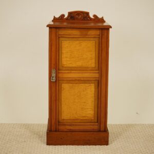 Antique Carved Walnut Nightstand, Bedside, Lamp Table Scotland 1880 F-1544