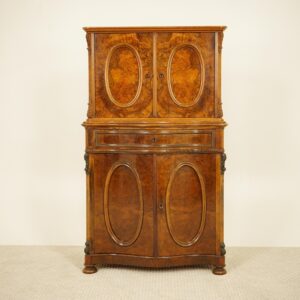 Antique Scottish Burr Walnut Coin Cabinet - Scotland 1870 F-1525