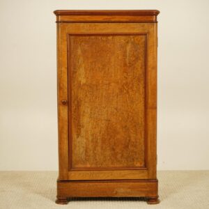Antique Victorian Single Door Walnut Linen Cupboard, Housekeepers Cupboard Scotland 1870 F-1552
