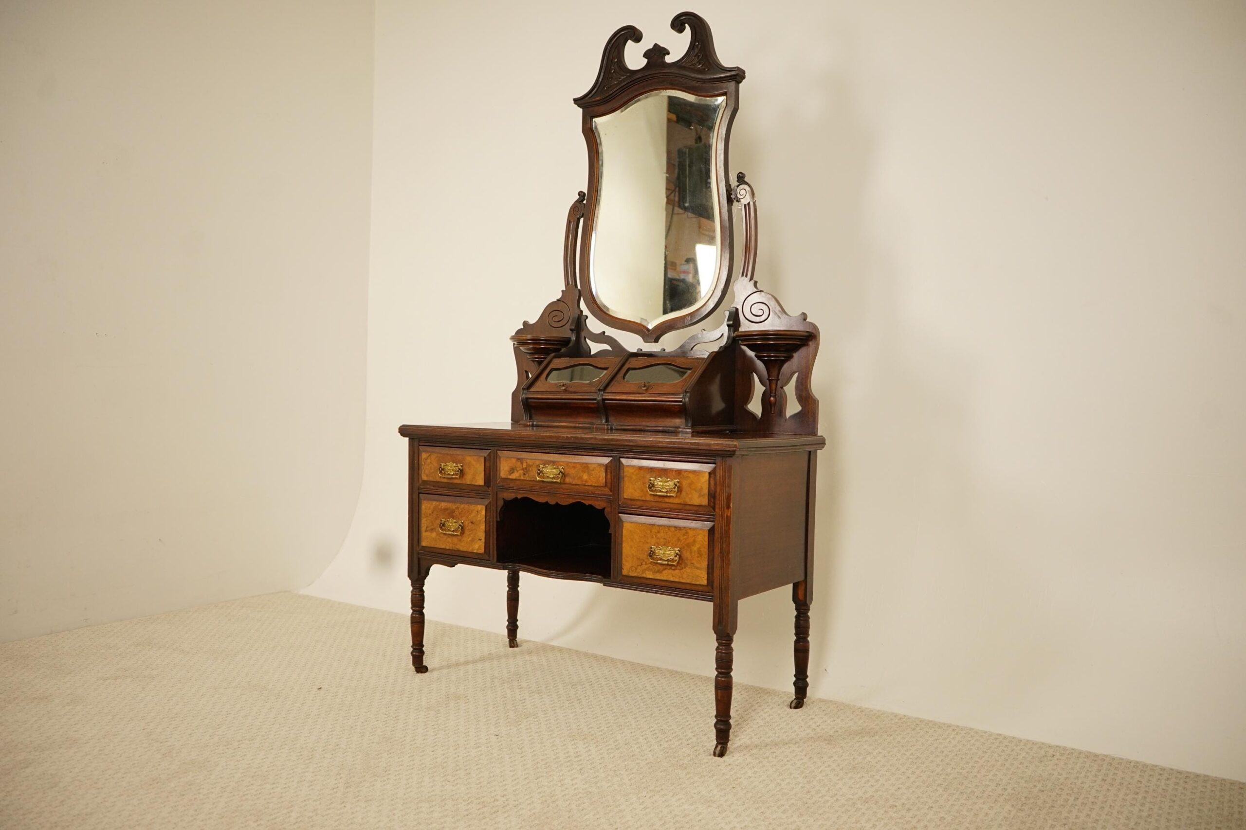 Late Victorian Walnut Vanity - Scotland 1870 F-1522 - Image 2