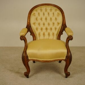 Antique Victorian Walnut Arm Chair-Scotland 1870 F-1559