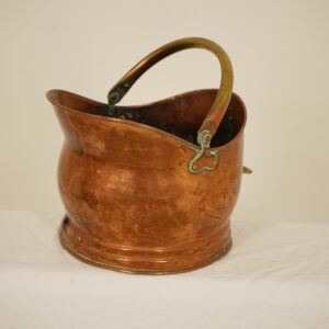 Vintage Copper Helmet Coal Hod, Box Scotland 1930 F-1535