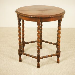 Antique Large Circular Walnut Barley Twist Hall Table Scotland 1920 F-1530