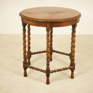 Antique Large Circular Walnut Barley Twist Hall Table Scotland 1920 F-1530