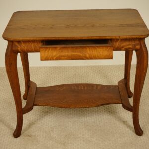 Antique Golden Tiger Oak Library Table, Desk, Arts& Crafts American 1910 F-1561