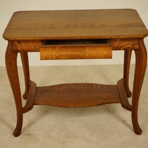 Antique Golden Tiger Oak Library Table, Desk, Arts& Crafts American 1910 F-1561