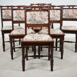 Set of 6 Antique Victorian Walnut East lake Dining Chairs - American 1880 F-1571B