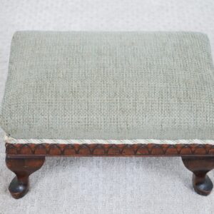Vintage Walnut Queen Anne Style Foot Stool Scotland 1930 F-1566