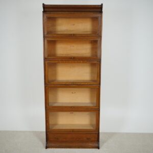 Antique Oak 5 Stack Barrister Bookcase, Bookshelves, Sectional Bookcase Scotland 1910 F-1581