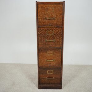 Antique Macey Quartersawn Oak Filing Cabinet with 4 Drawers American 1910 F-1578