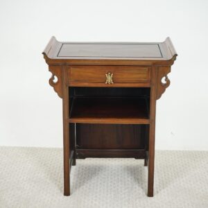 Vintage Rosewood Asian Pagoda Style Nightstand, Bedside Table, End Table Japan 1940 F-1583