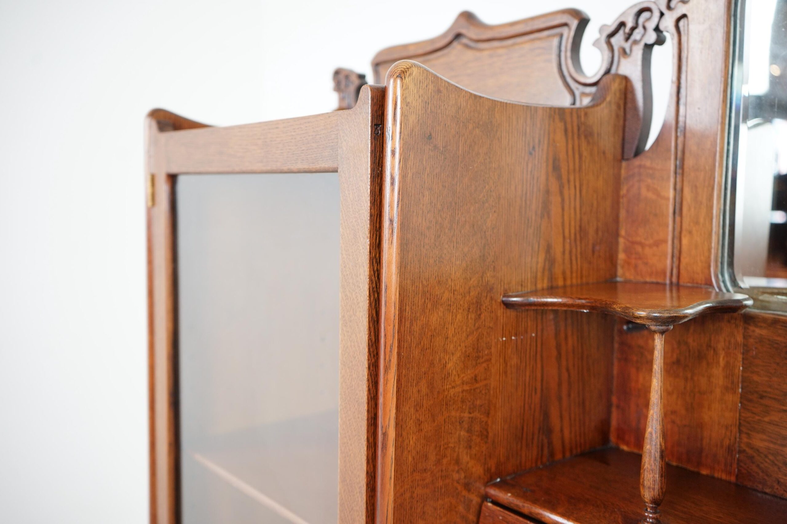 Antique Victorian Carved Oak Side by side Secretary Desk/Bookcase F-1614 - Image 7