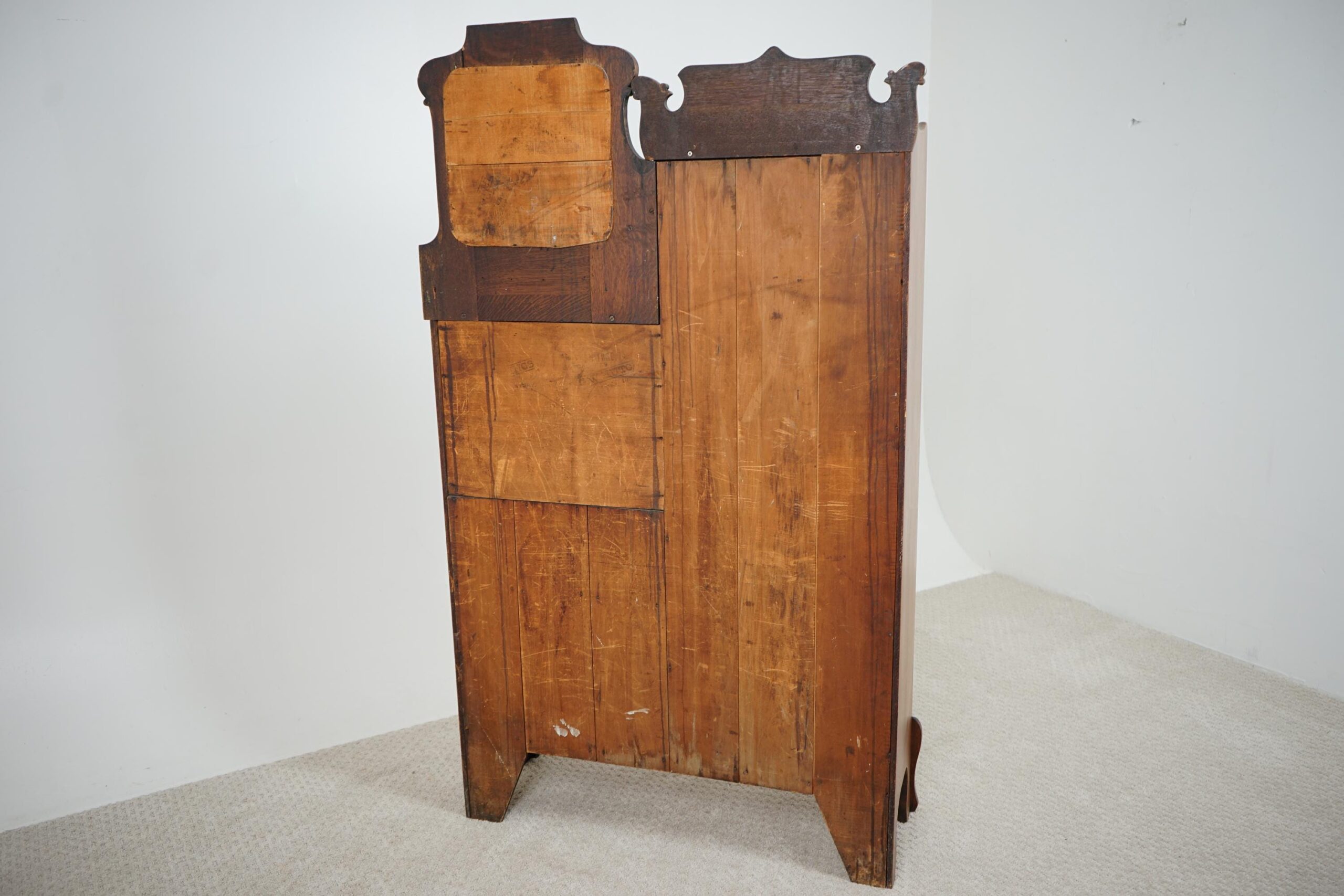 Antique Victorian Carved Oak Side by side Secretary Desk/Bookcase F-1614 - Image 11