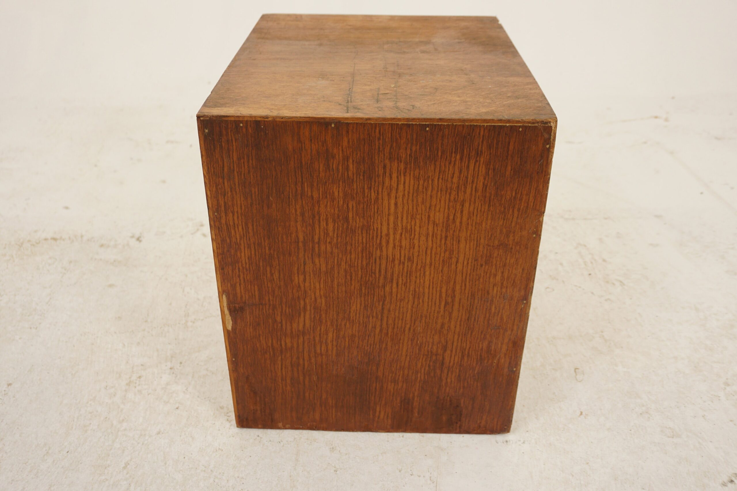Vintage Oak Six Drawer Card File Cabinet, Slant Front Arts & Craft Scotland 1930,F-1074 - Image 7