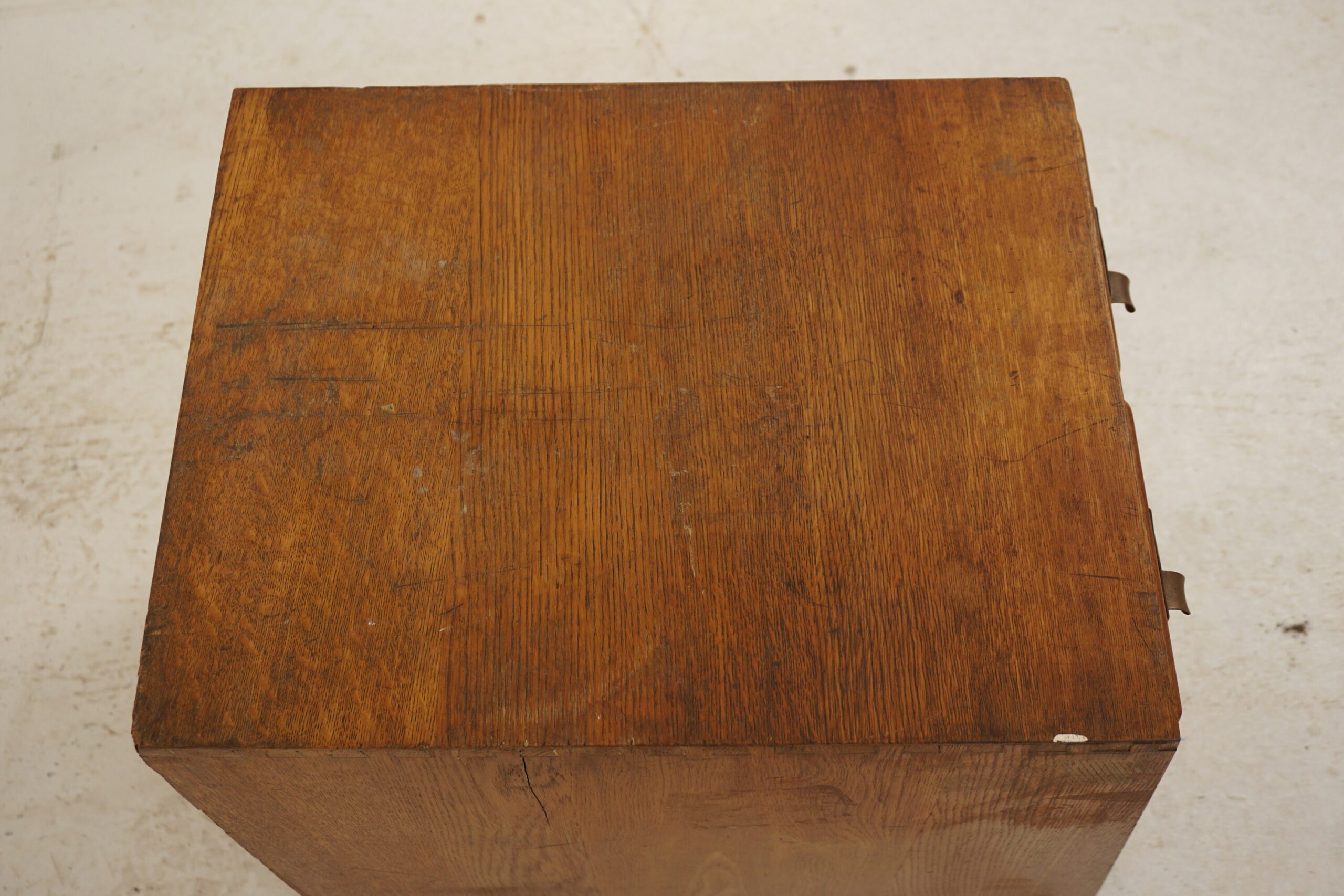 Vintage Oak Six Drawer Card File Cabinet, Slant Front Arts & Craft Scotland 1930,F-1074 - Image 4