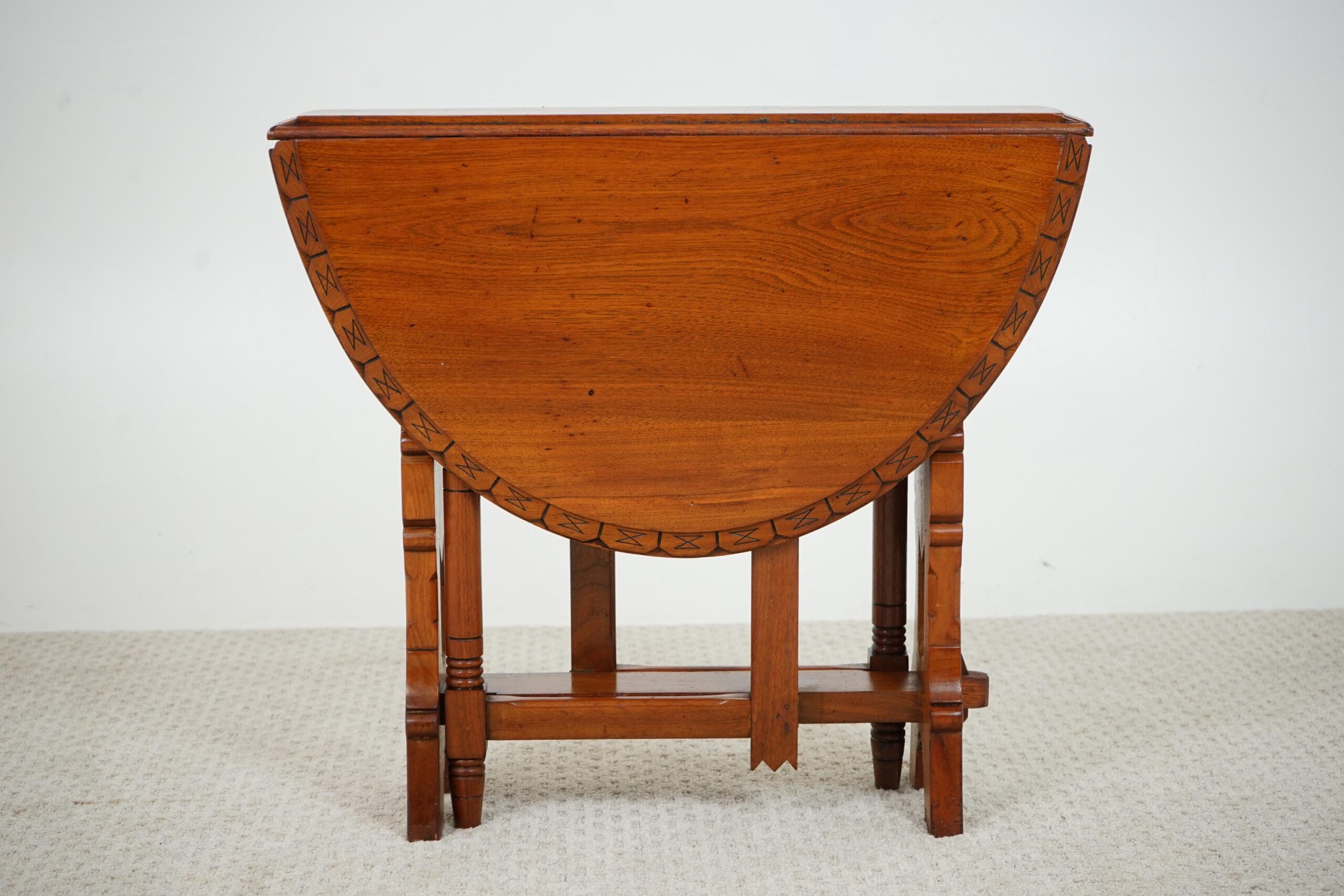 Carved Oak Arts & Crafts, Gateleg, Drop Leaf Table Scotland 1910 F-1605 - Image 2