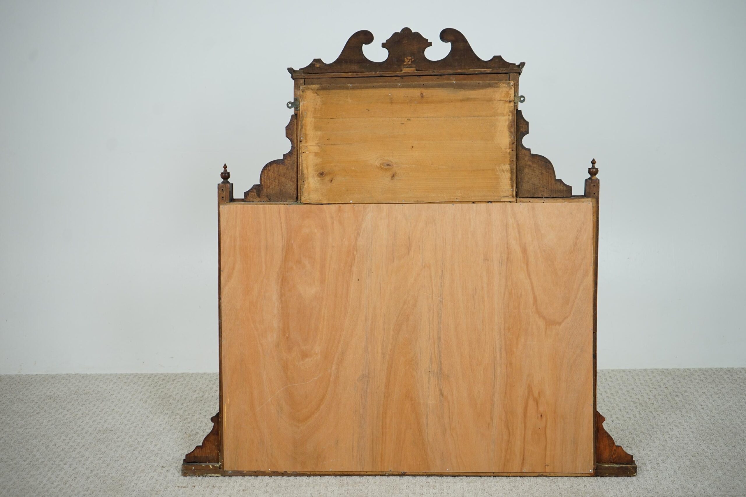 Victorian Carved Walnut Over Mantle Mirror/Shelves Scotland 1880 F-1616 - Image 11