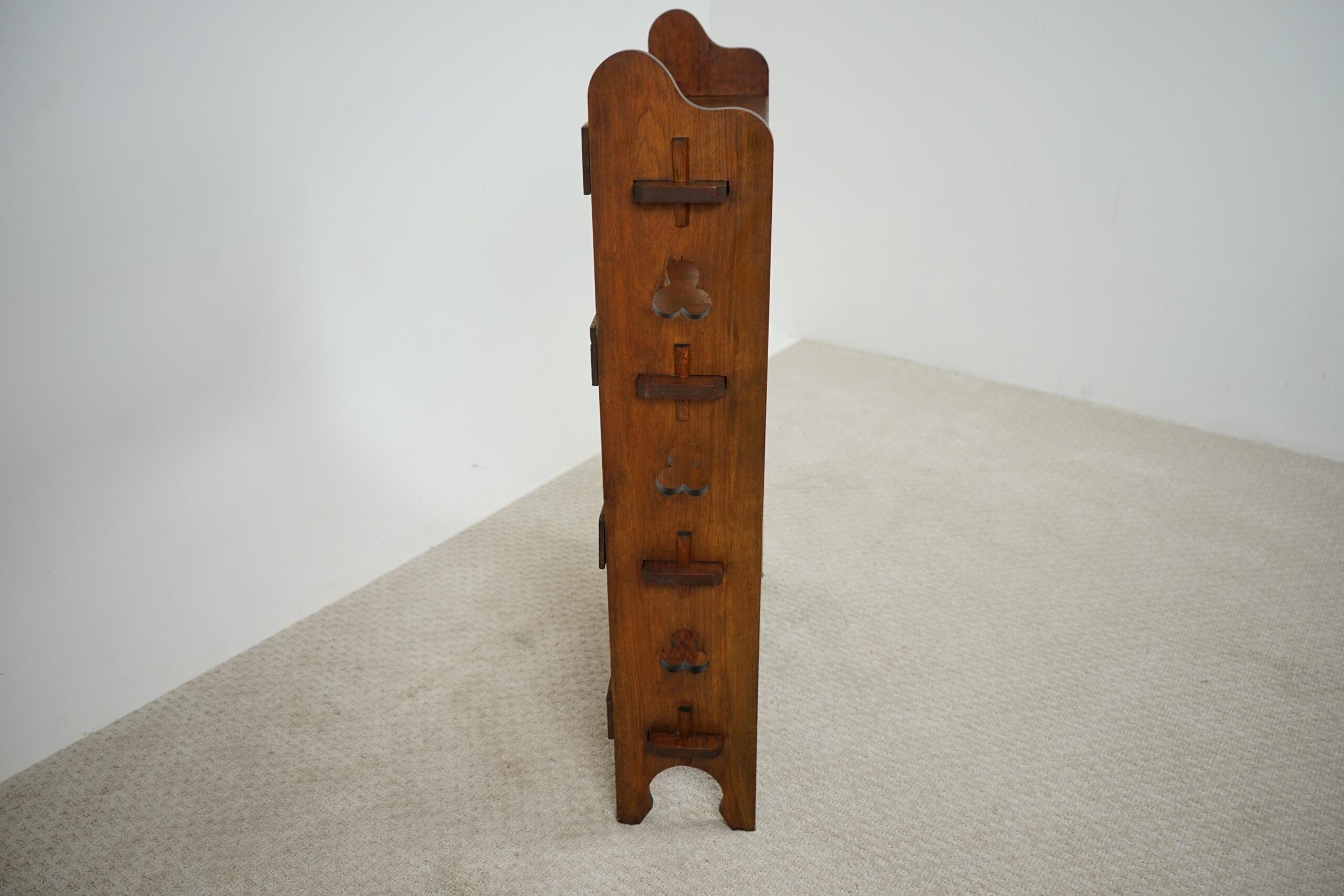 Arts & Crafts Oak Liberty Sedley Bookcase, Pegged Construction 4 Shelves England 1905 F-1629 - Image 4
