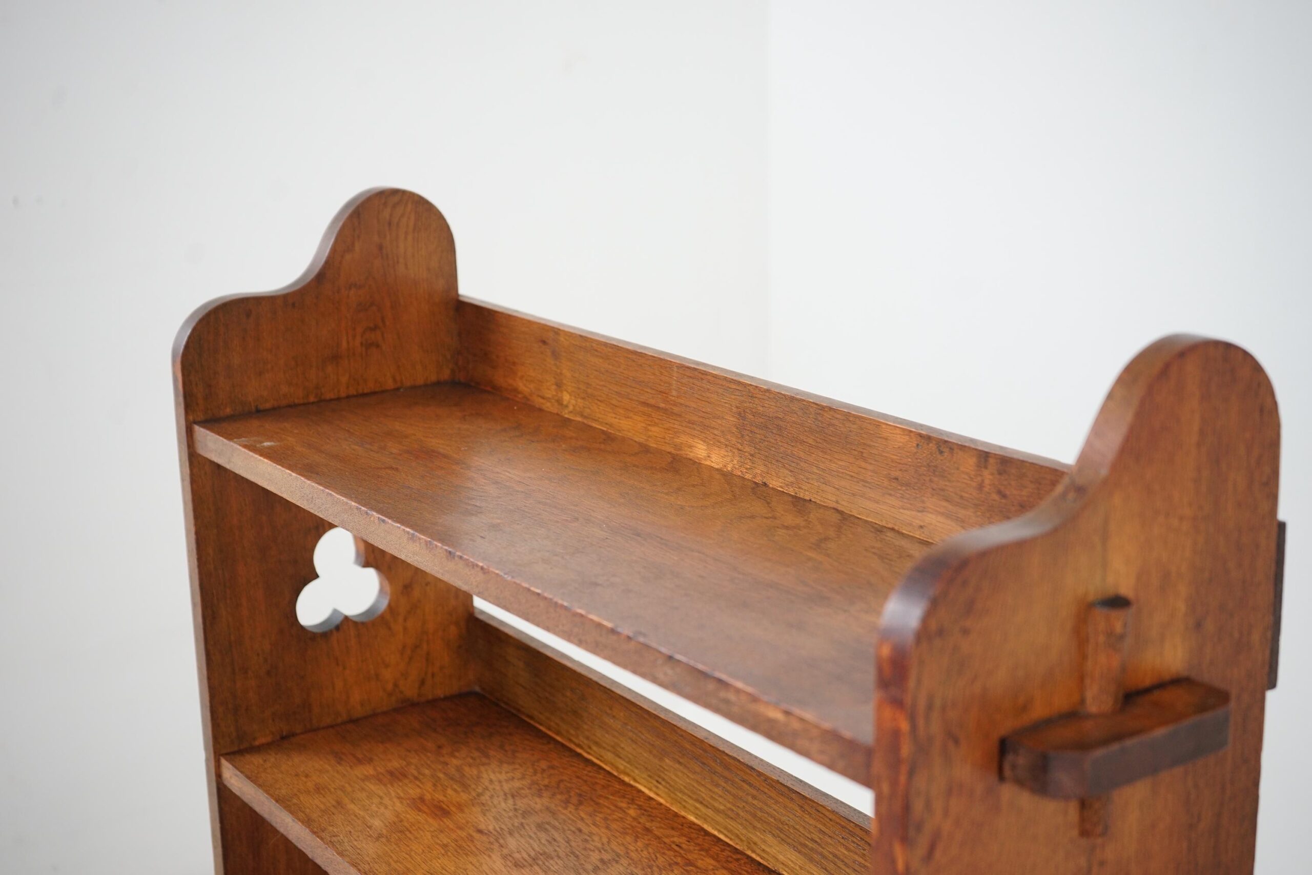 Arts & Crafts Oak Liberty Sedley Bookcase, Pegged Construction 4 Shelves England 1905 F-1629 - Image 18
