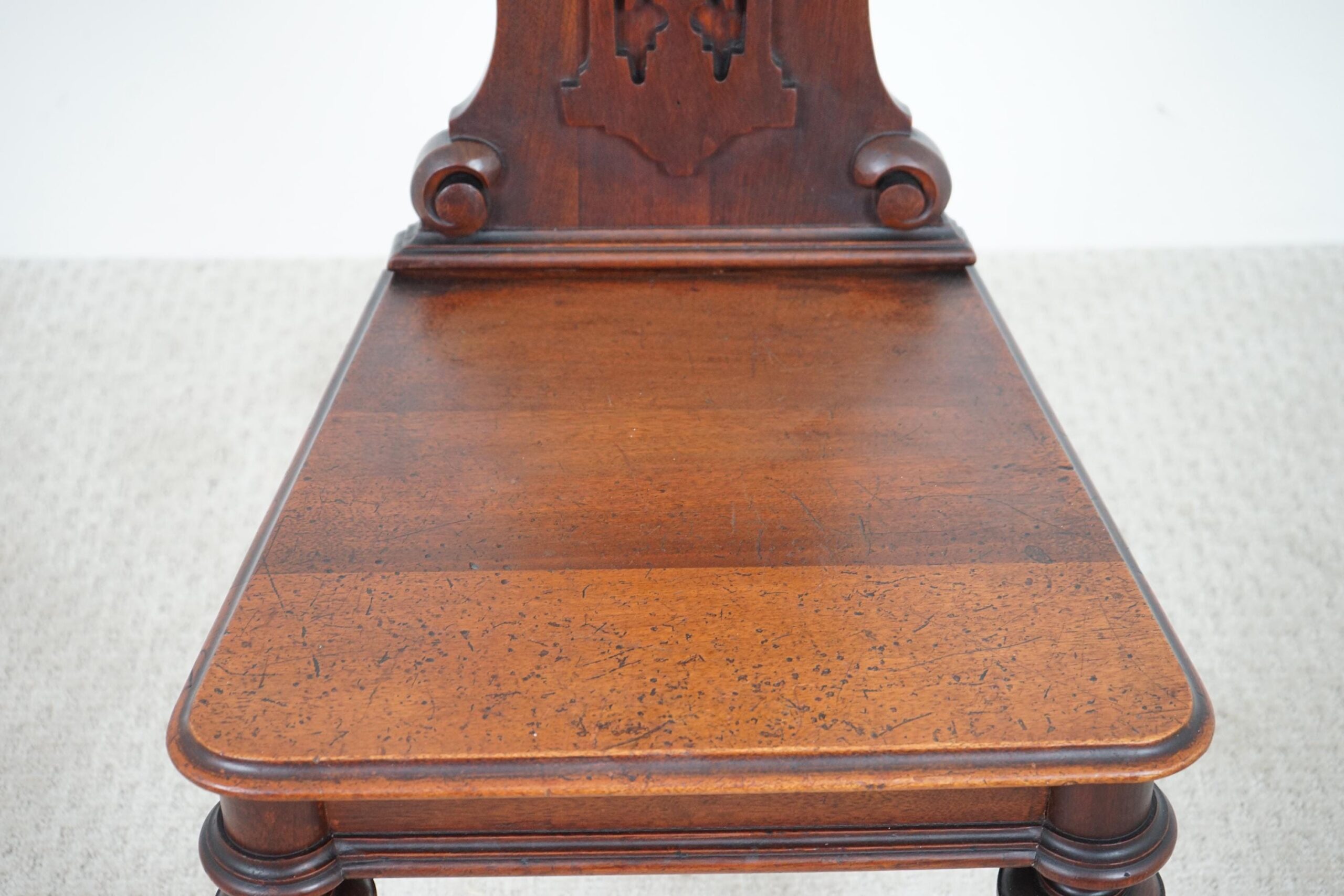 19th Century Carved Walnut Hall Chair Scotland 1870 F-1620 - Image 4