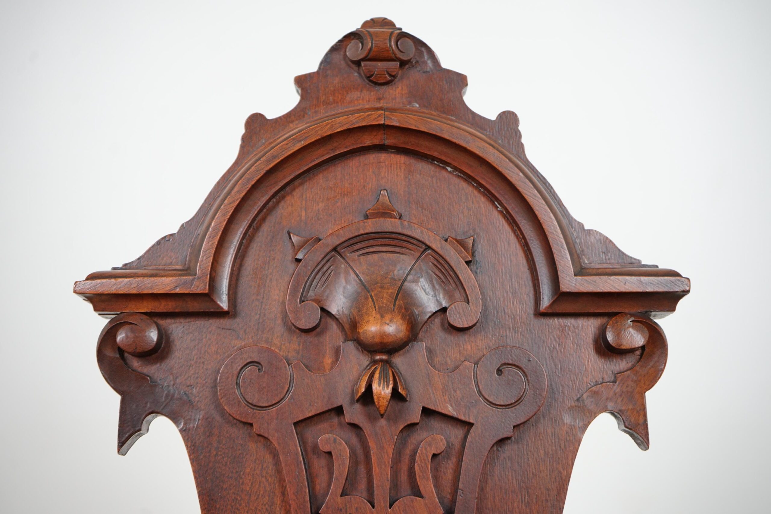 19th Century Carved Walnut Hall Chair Scotland 1870 F-1620 - Image 7