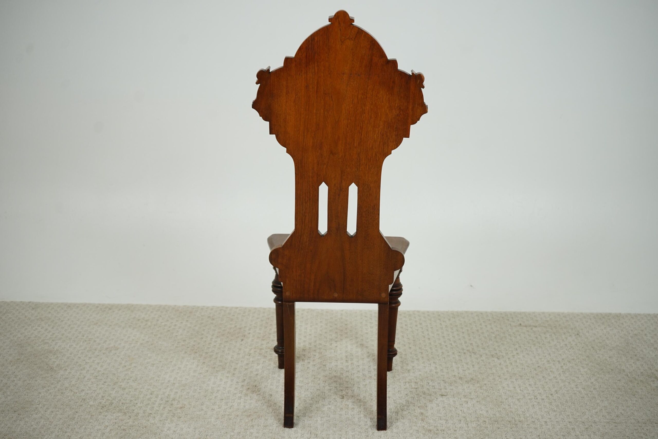 19th Century Carved Walnut Hall Chair - Scotland 1870 F-1620 - Image 15