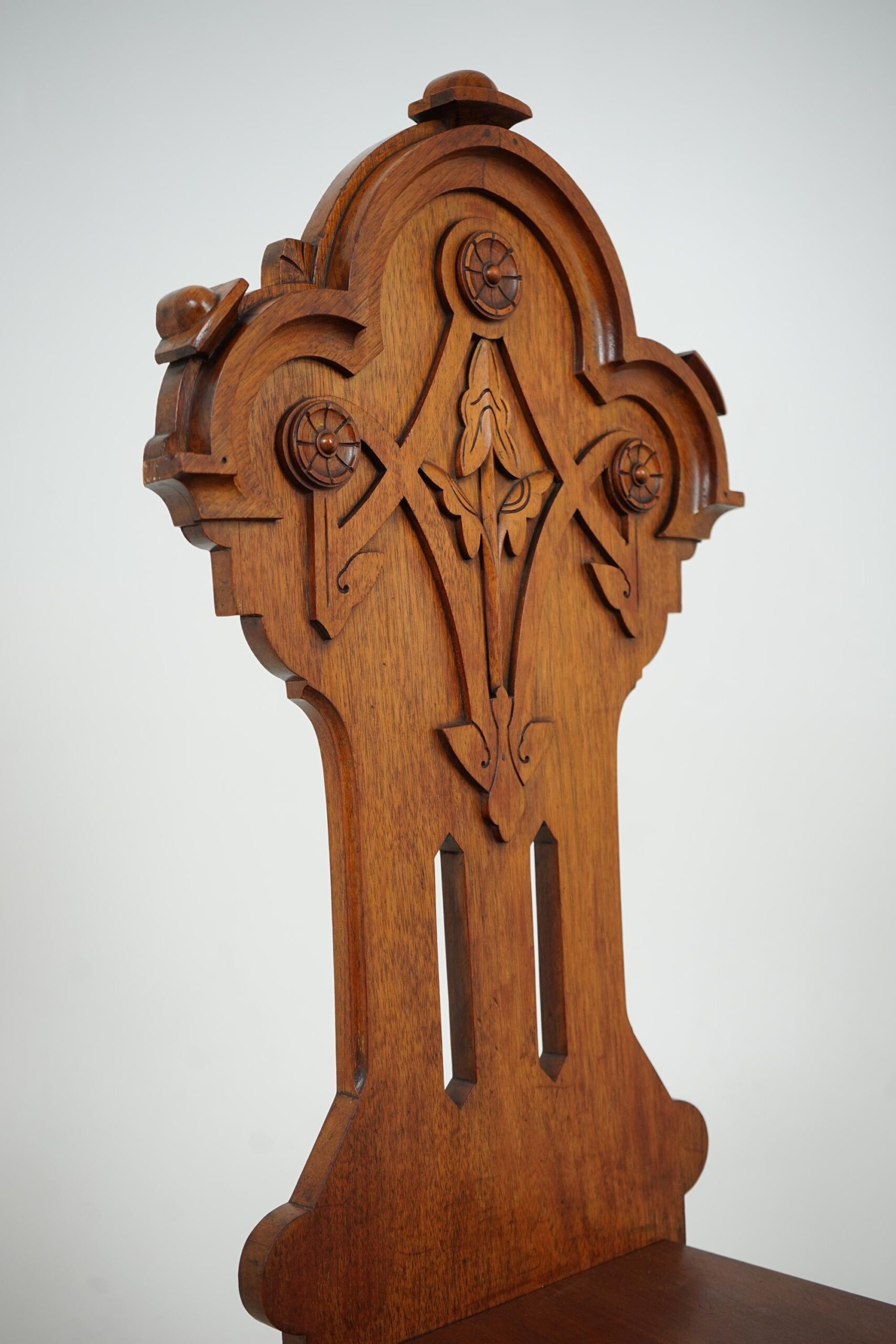 19th Century Carved Walnut Hall Chair - Scotland 1870 F-1620 - Image 8