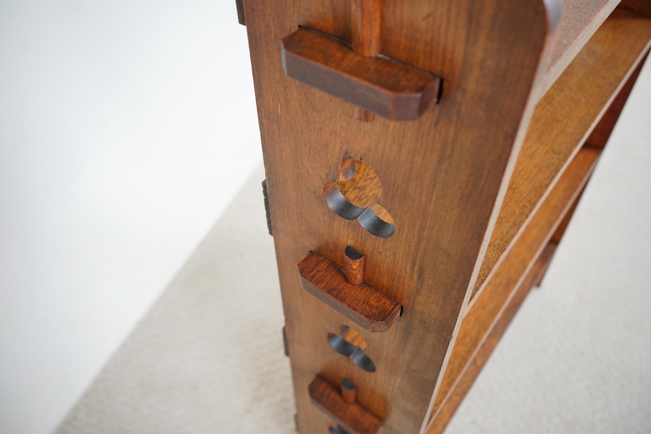 Arts & Crafts Oak Liberty Sedley Bookcase, Pegged Construction 4 Shelves England 1905 F-1629 - Image 6
