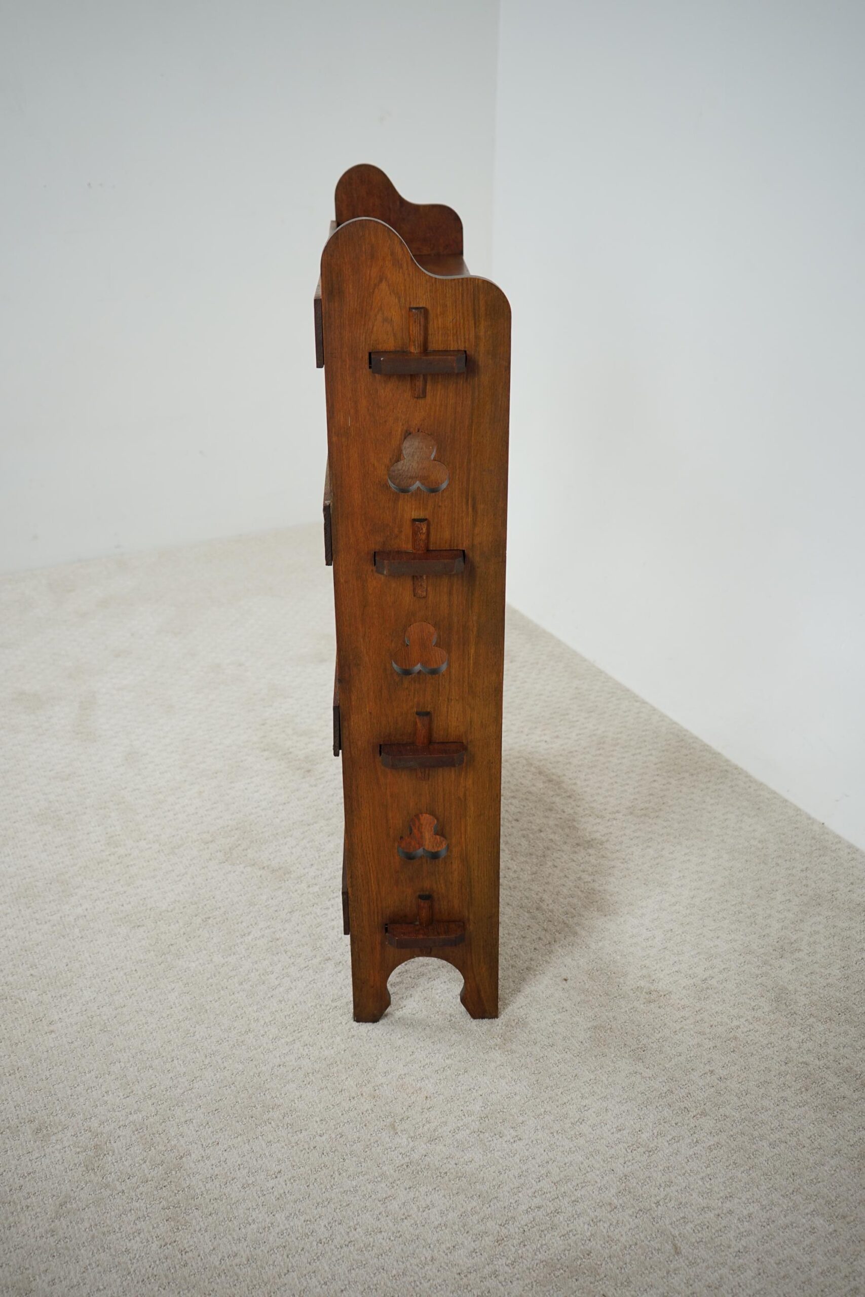 Arts & Crafts Oak Liberty Sedley Bookcase, Pegged Construction 4 Shelves England 1905 F-1629 - Image 12