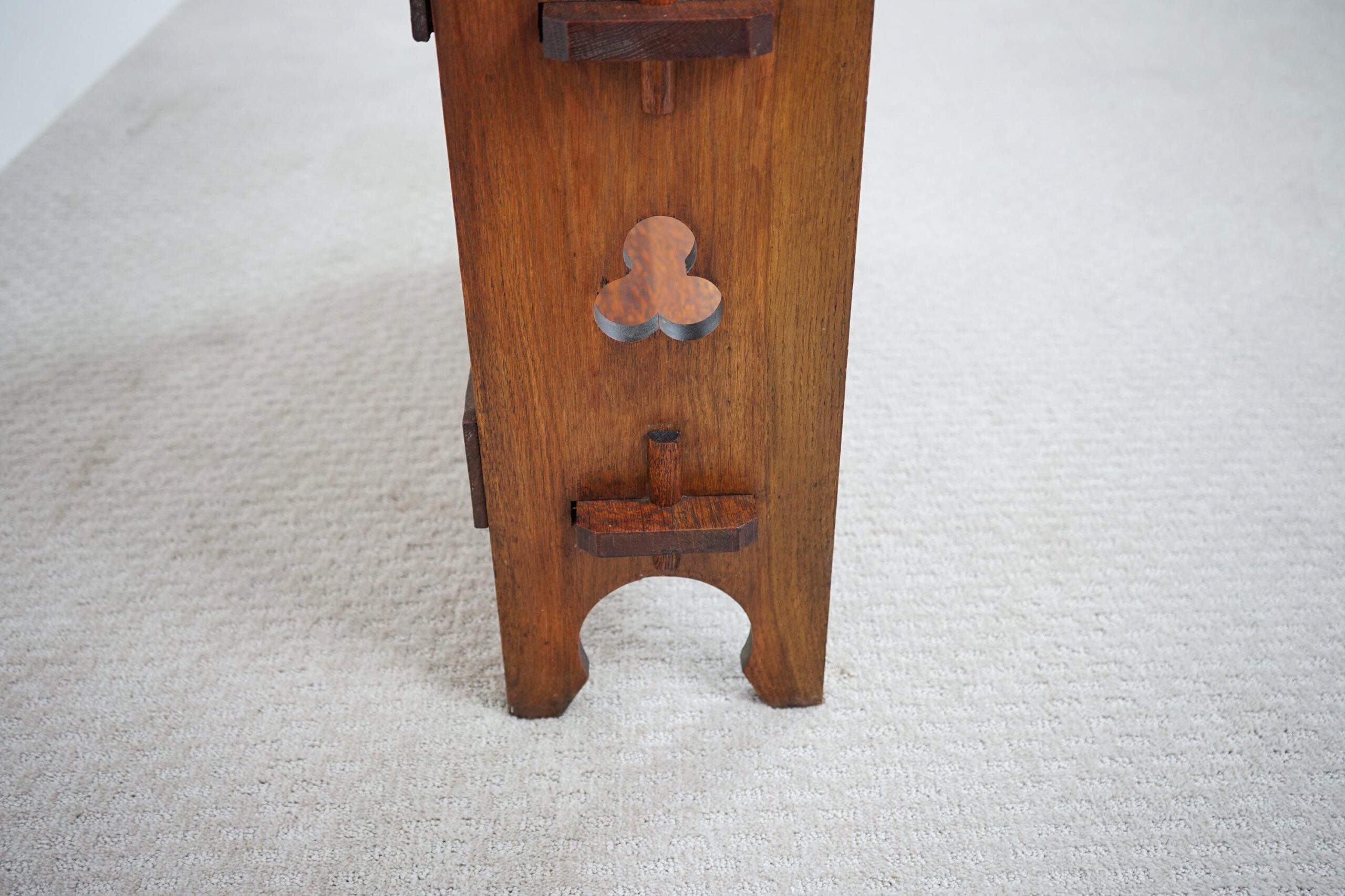 Arts & Crafts Oak Liberty Sedley Bookcase, Pegged Construction 4 Shelves England 1905 F-1629 - Image 13