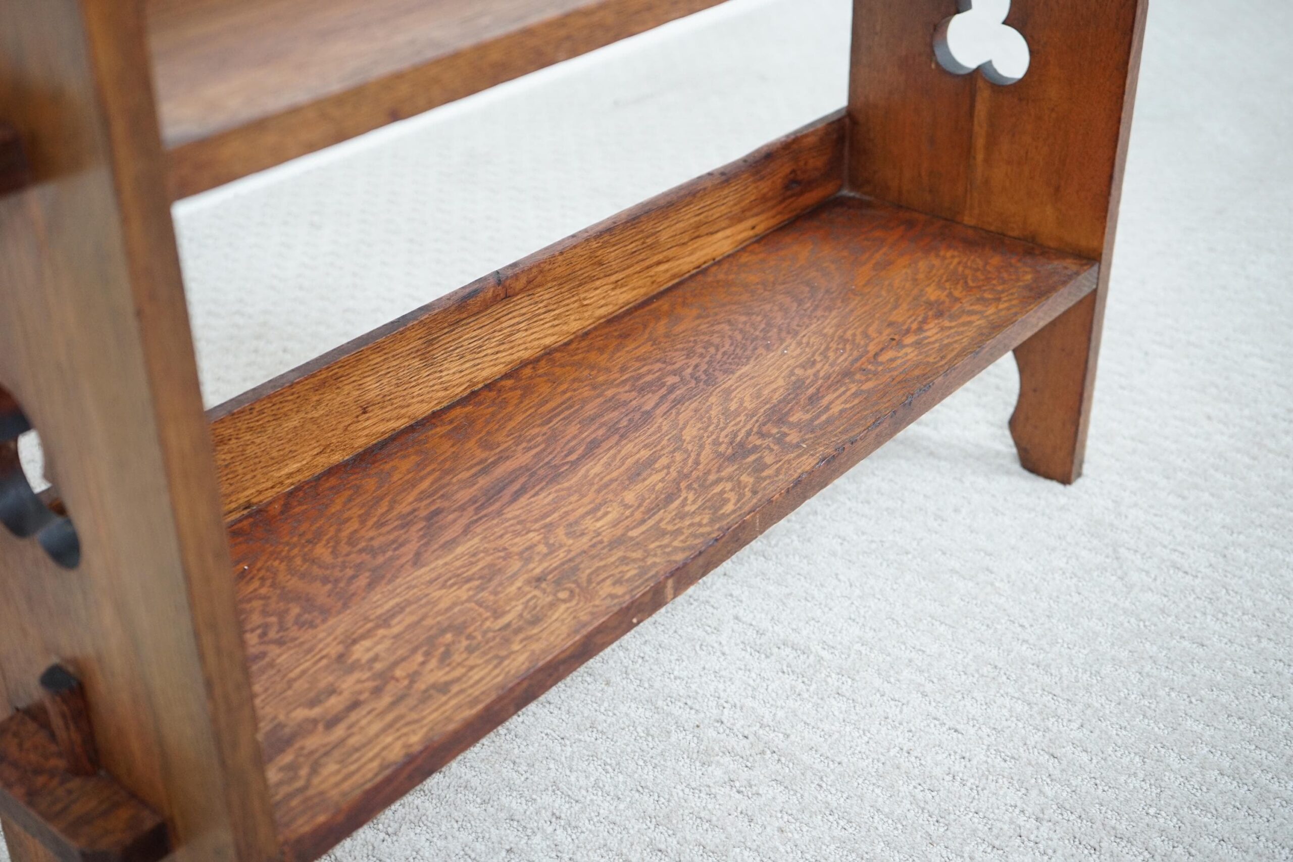 Arts & Crafts Oak Liberty Sedley Bookcase, Pegged Construction 4 Shelves England 1905 F-1629 - Image 15