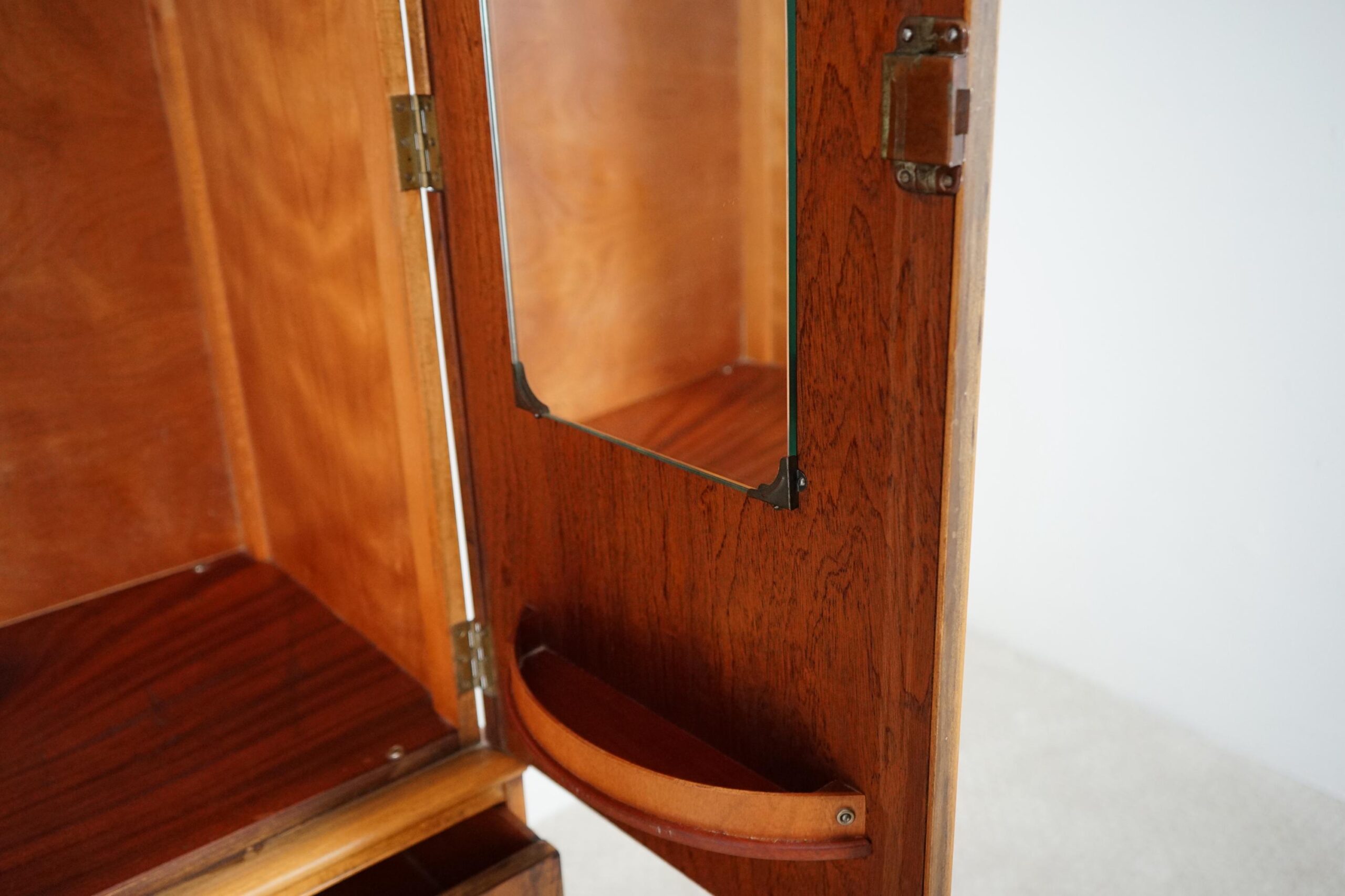 Vintage Art Deco Burr Walnut -Two Door Compactum Armoire Linen Press F-1643 - Image 12