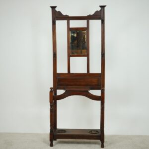 Vintage Hall Stand, Oak Stick, Coat, Hat Rack, Arts & Crafts Scotland 1930 F-1624