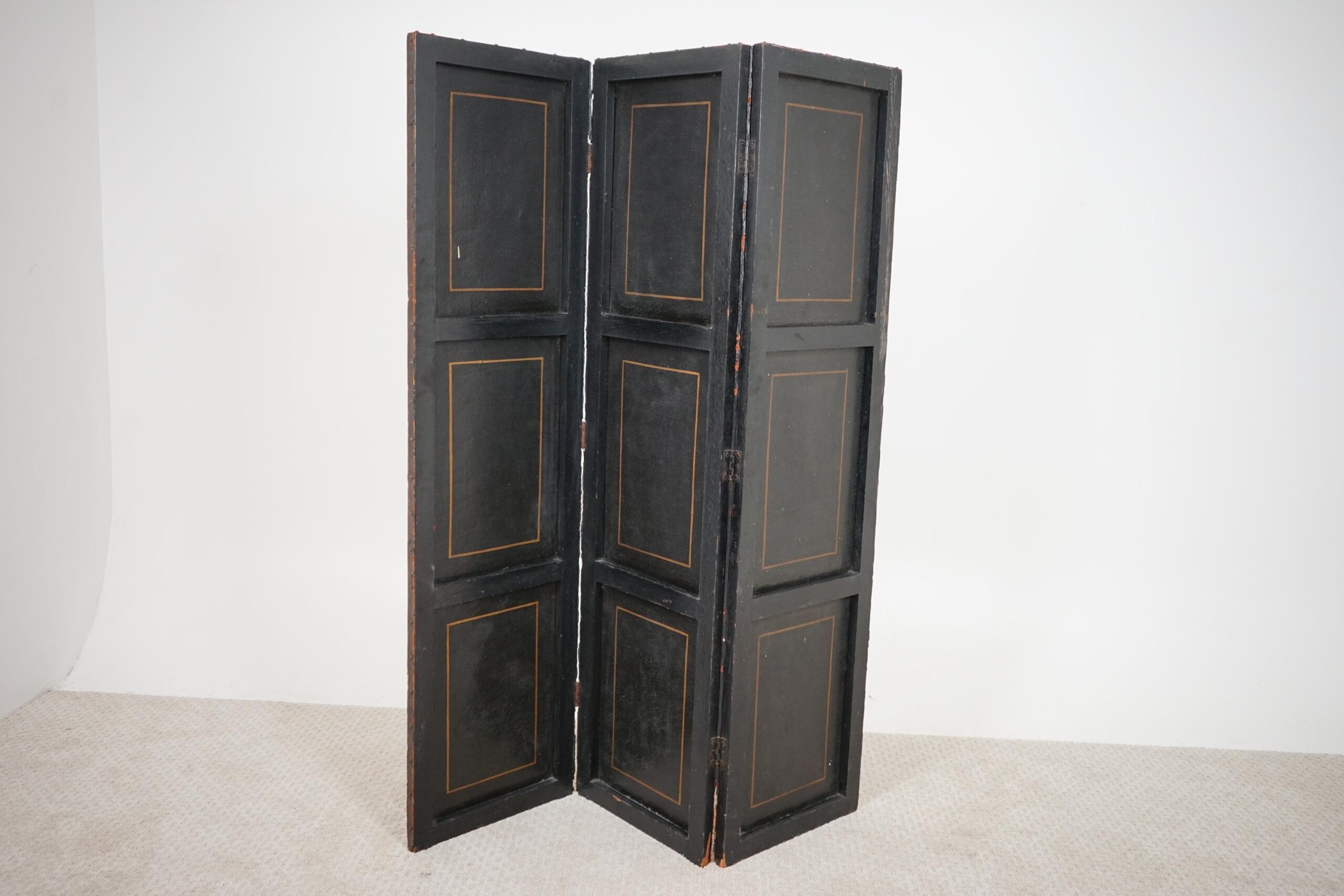 Vintage-Japanese 3 Panel Room Divider Screen-Hand Painted Mt Fuji &Landscape F-1636 - Image 12