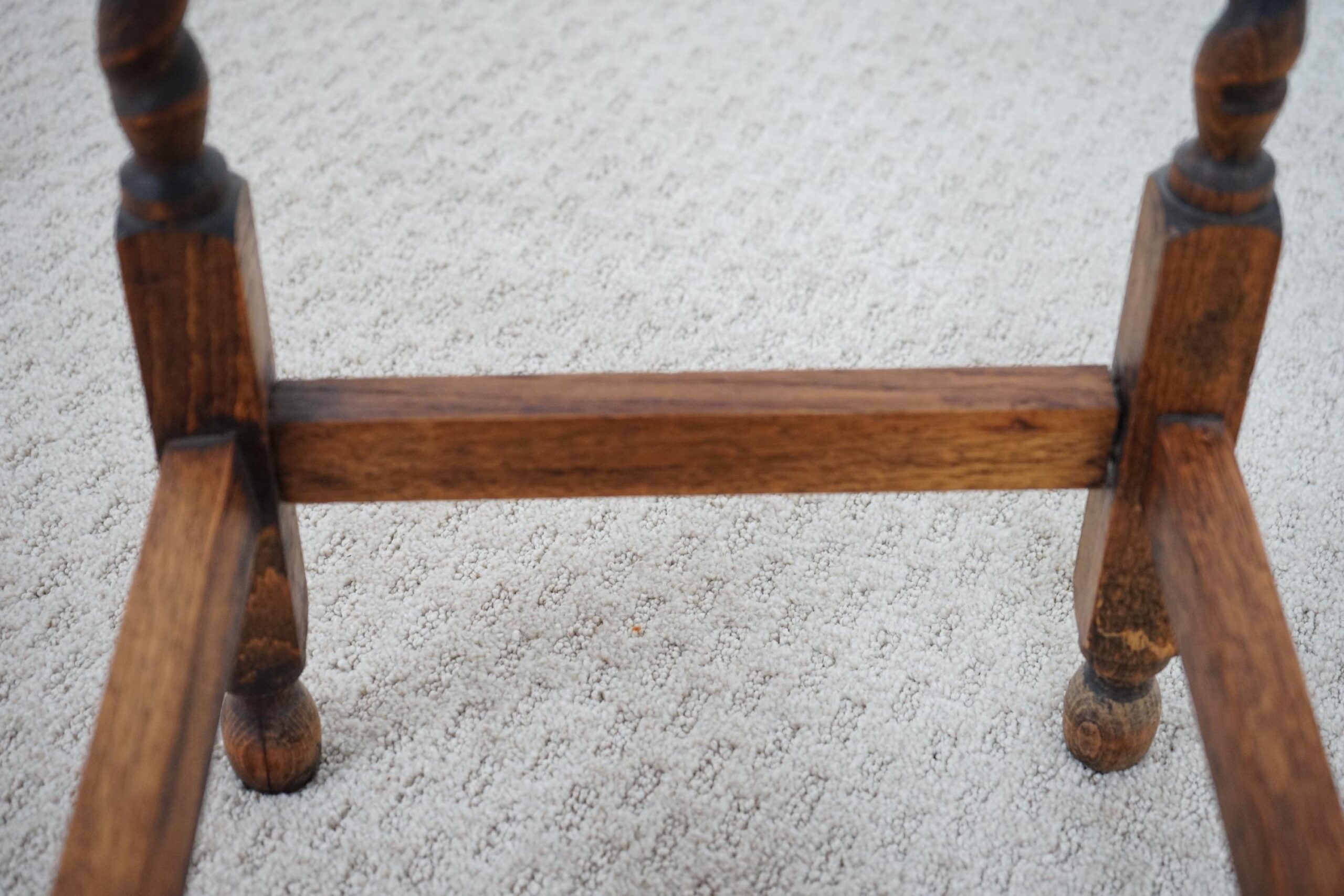 Antique Oak Barley Twist Lamp, End , Occasional Table Scotland 1920-F-1638 - Image 10