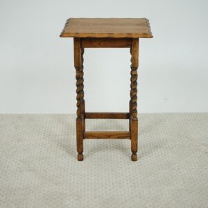 Antique Oak Barley Twist Lamp, End , Occasional Table Scotland 1920-F-1638