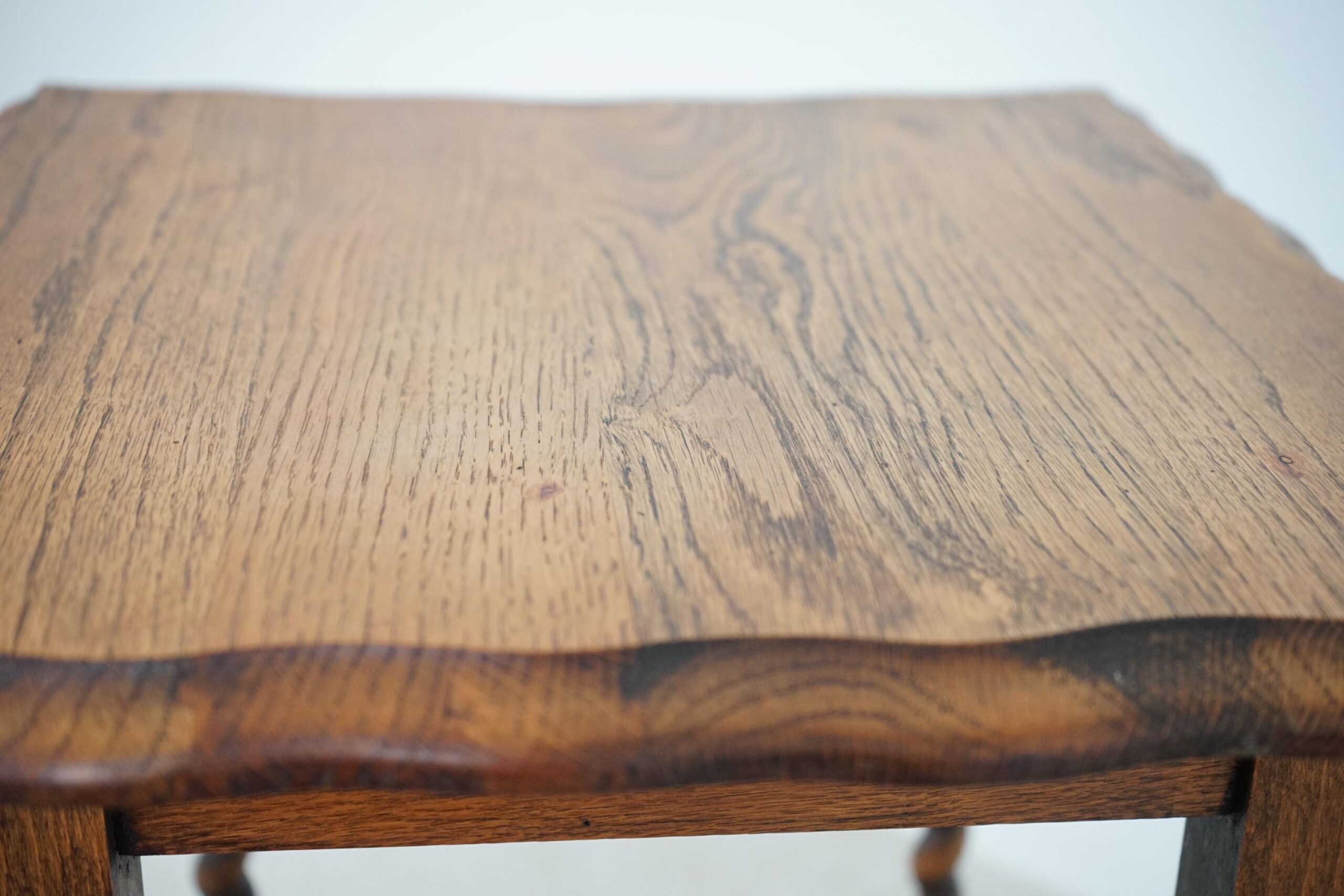 Antique Oak Barley Twist Lamp, End , Occasional Table Scotland 1920-F-1638 - Image 8