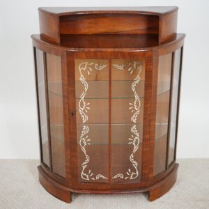 Vintage Art Deco Walnut Display Cabinet Scotland 1930 F-1615