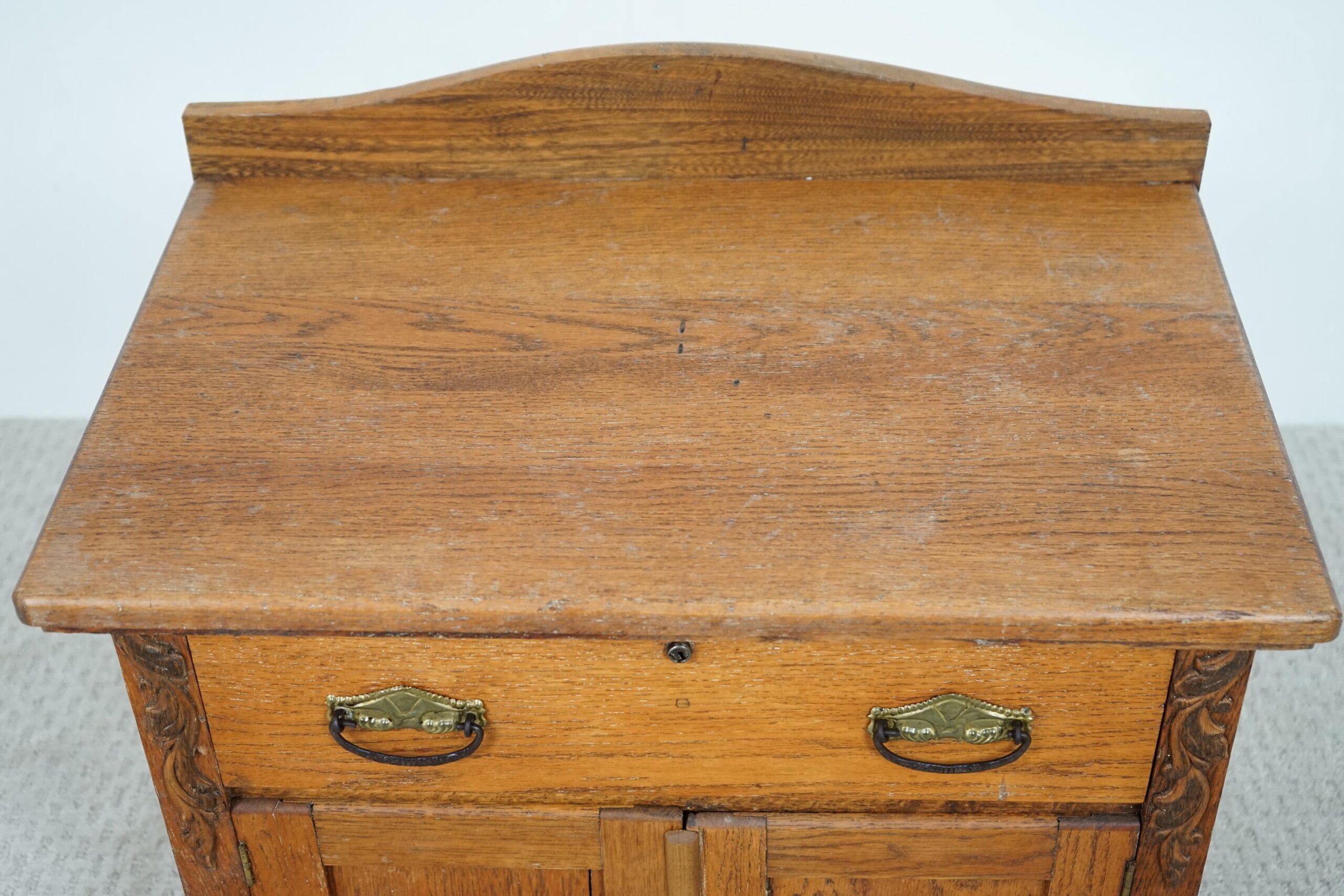 Antique Oak Washstand, Nightstand, Chest, Cupboard American 1900 F-1641 - Image 8