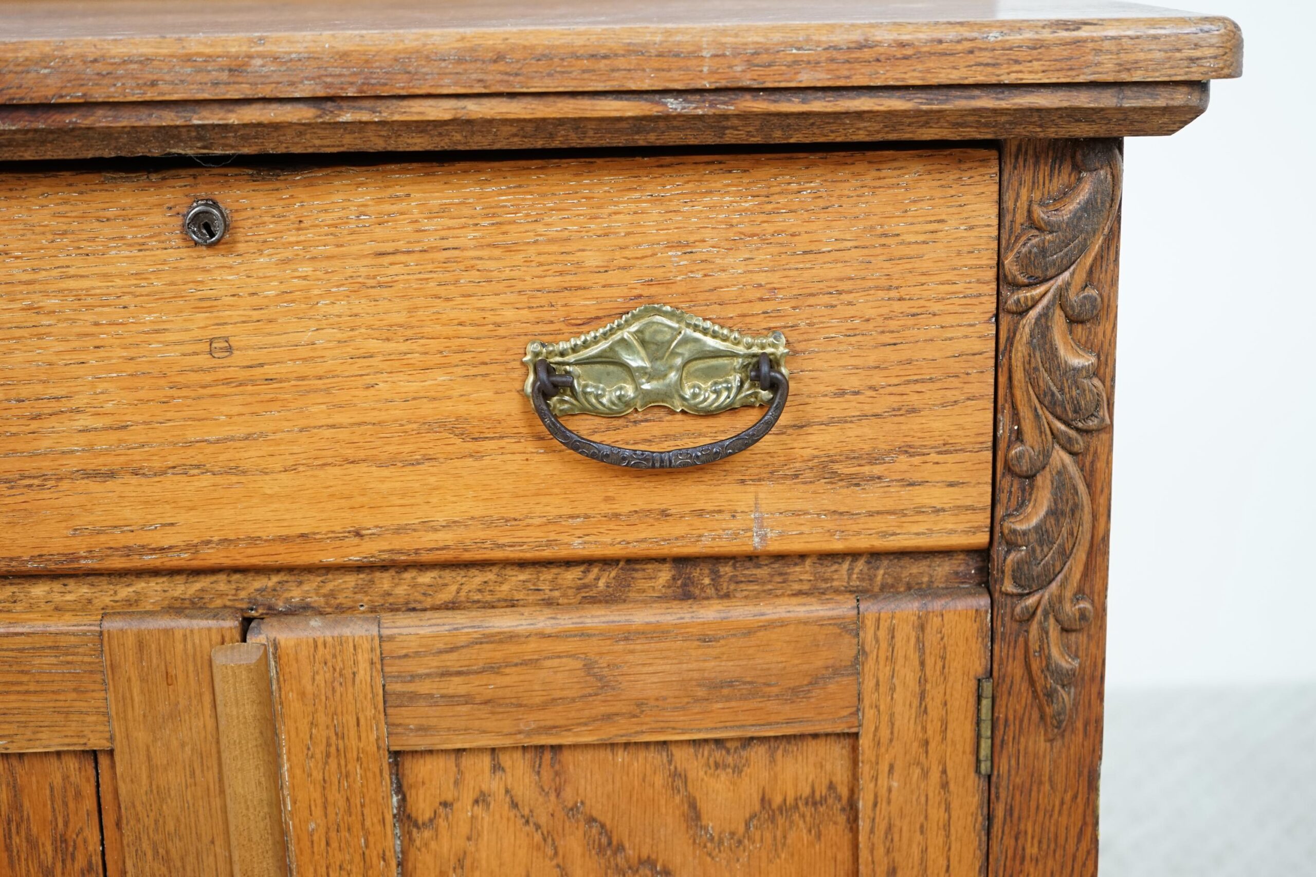 Antique Oak Washstand, Nightstand, Chest, Cupboard American 1900 F-1641 - Image 7
