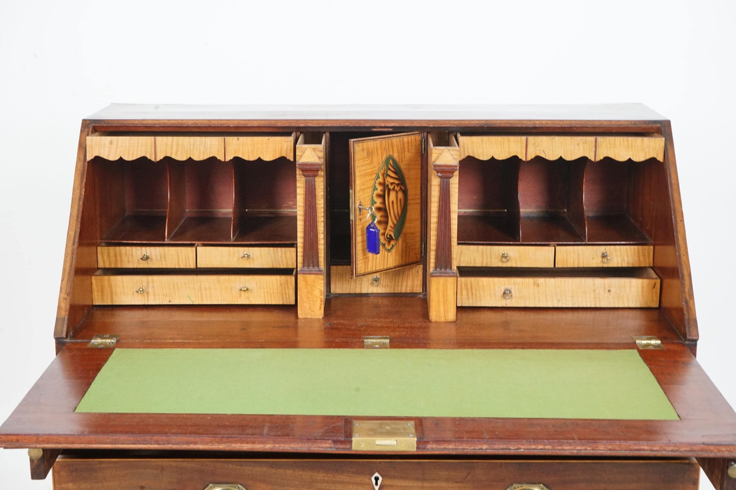 Antique Inlaid George III Walnut Bureau, Desk, Secretaire Scotland 1780 F-1661 - Image 10