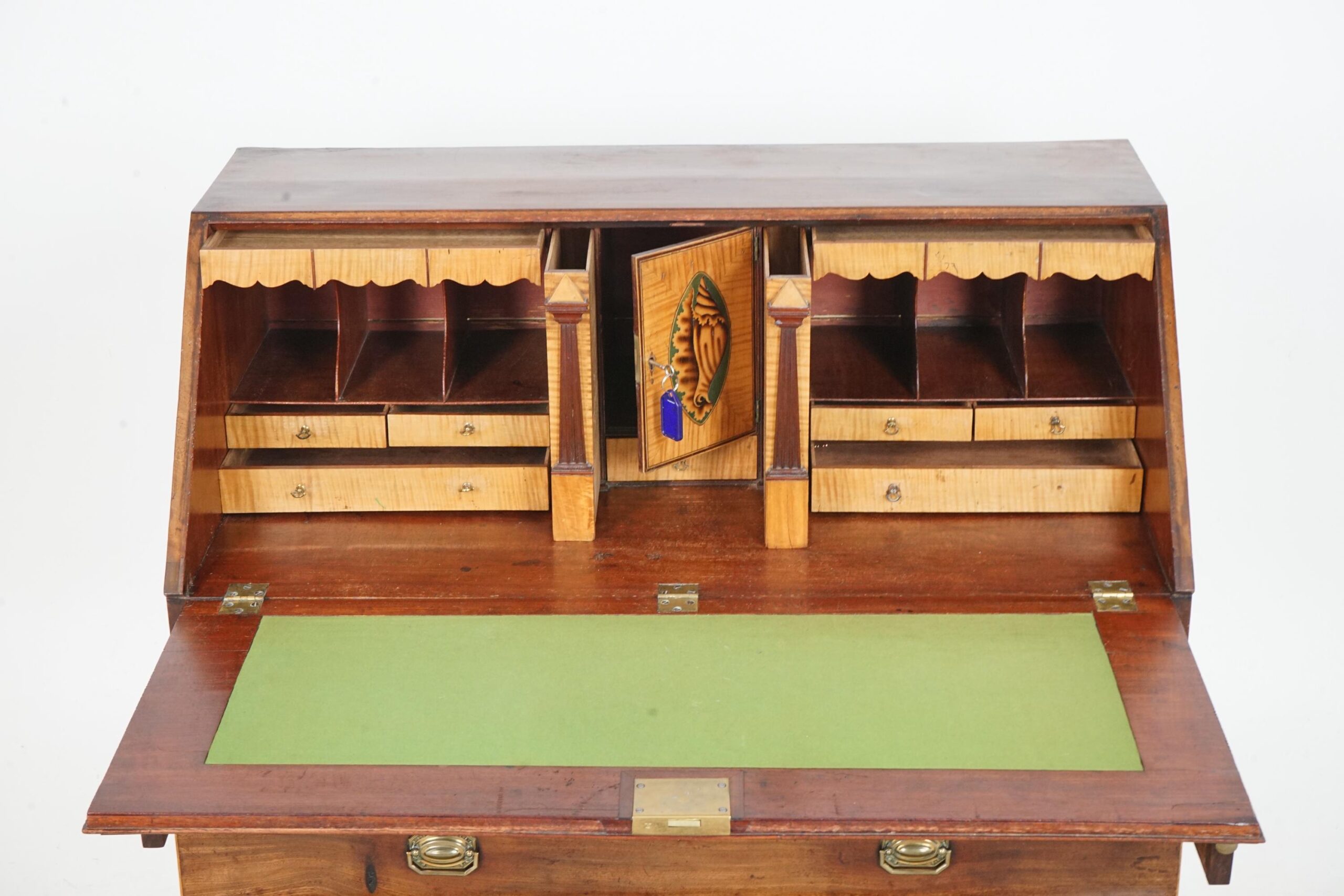 Antique Inlaid George III Walnut Bureau, Desk, Secretaire Scotland 1780 F-1661 - Image 12