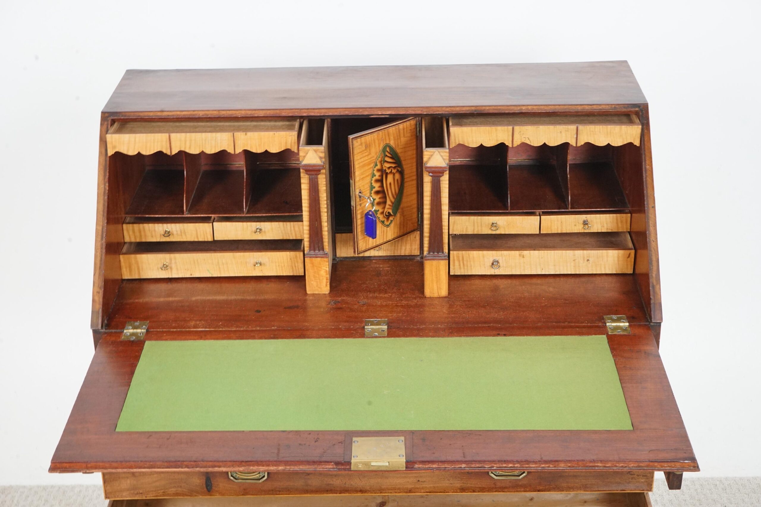 Antique Inlaid George III Walnut Bureau, Desk, Secretaire Scotland 1780 F-1661 - Image 13