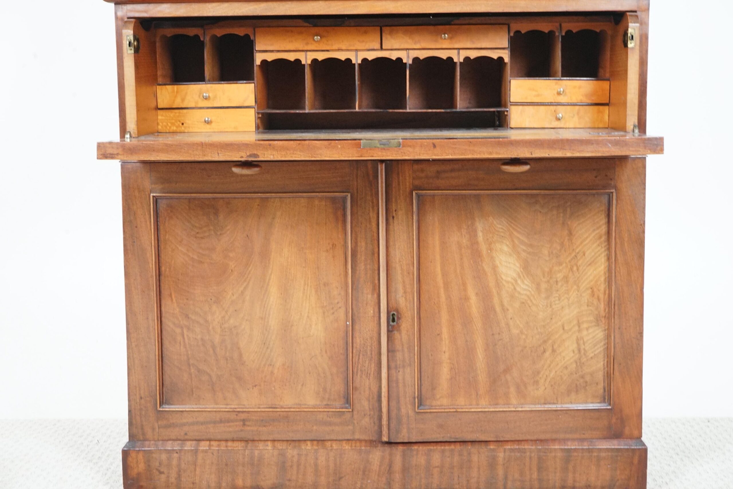 Antique Walnut Secretaire Bookcase, Display Cabinet - Scotland 1870 F-1662 - Image 14