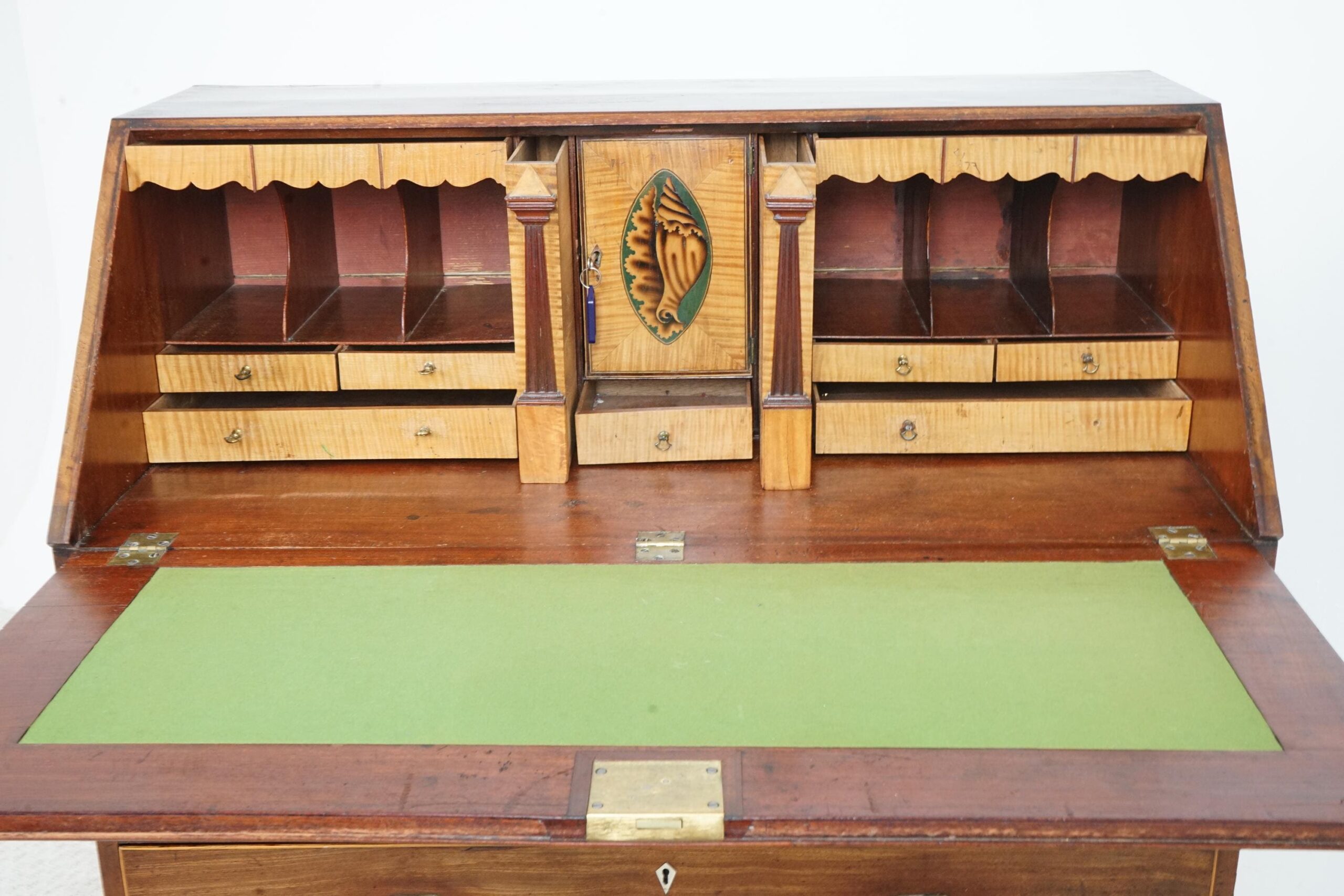 Antique Inlaid George III Walnut Bureau, Desk, Secretaire Scotland 1780 F-1661 - Image 8