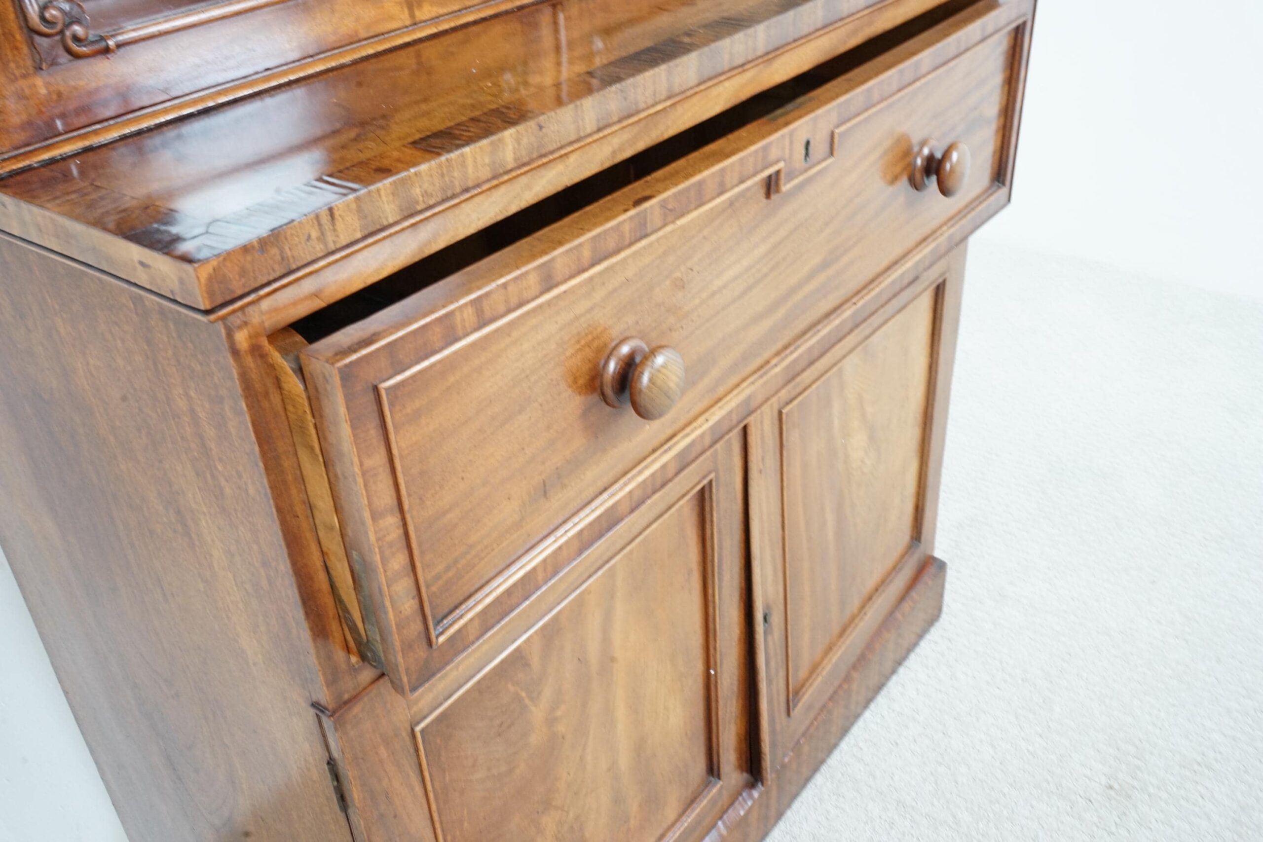 Antique Walnut Secretaire Bookcase, Display Cabinet - Scotland 1870 F-1662 - Image 10