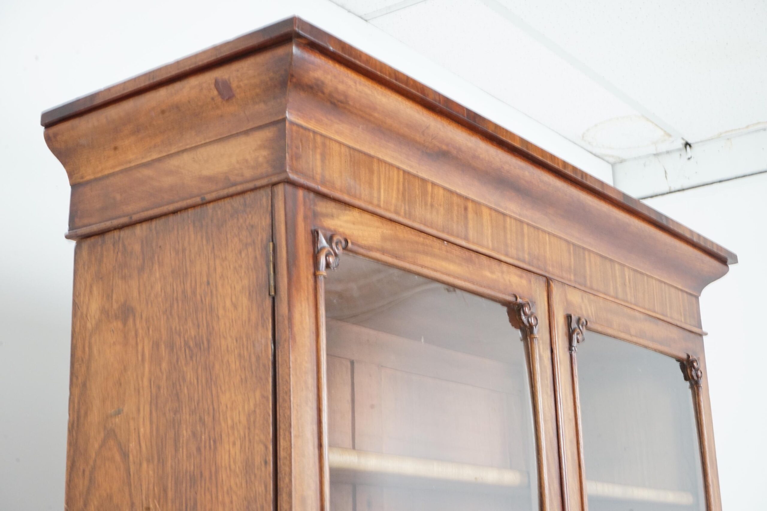 Antique Walnut Secretaire Bookcase, Display Cabinet - Scotland 1870 F-1662 - Image 12